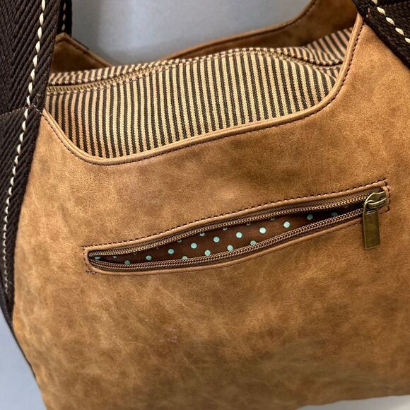 🌼 Chala Brown & Tan Shoulder Tote Bag – Stylish & Spacious 🌼 1690 - Picture 4 of 13